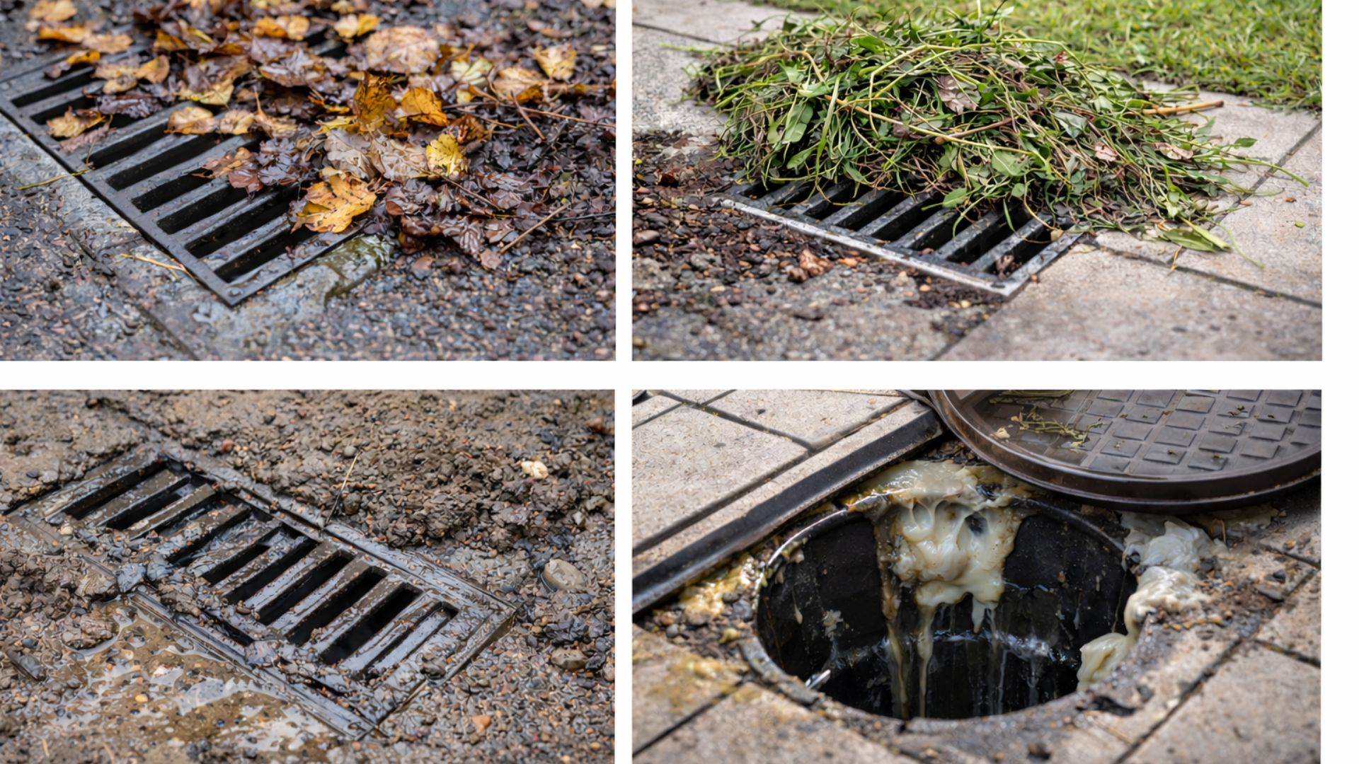 Outside drainage blockage causes